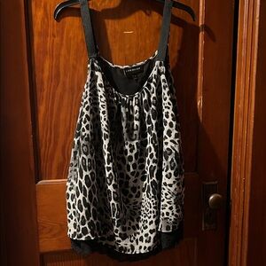 Lane Bryant Black and White Animal Print Camisole